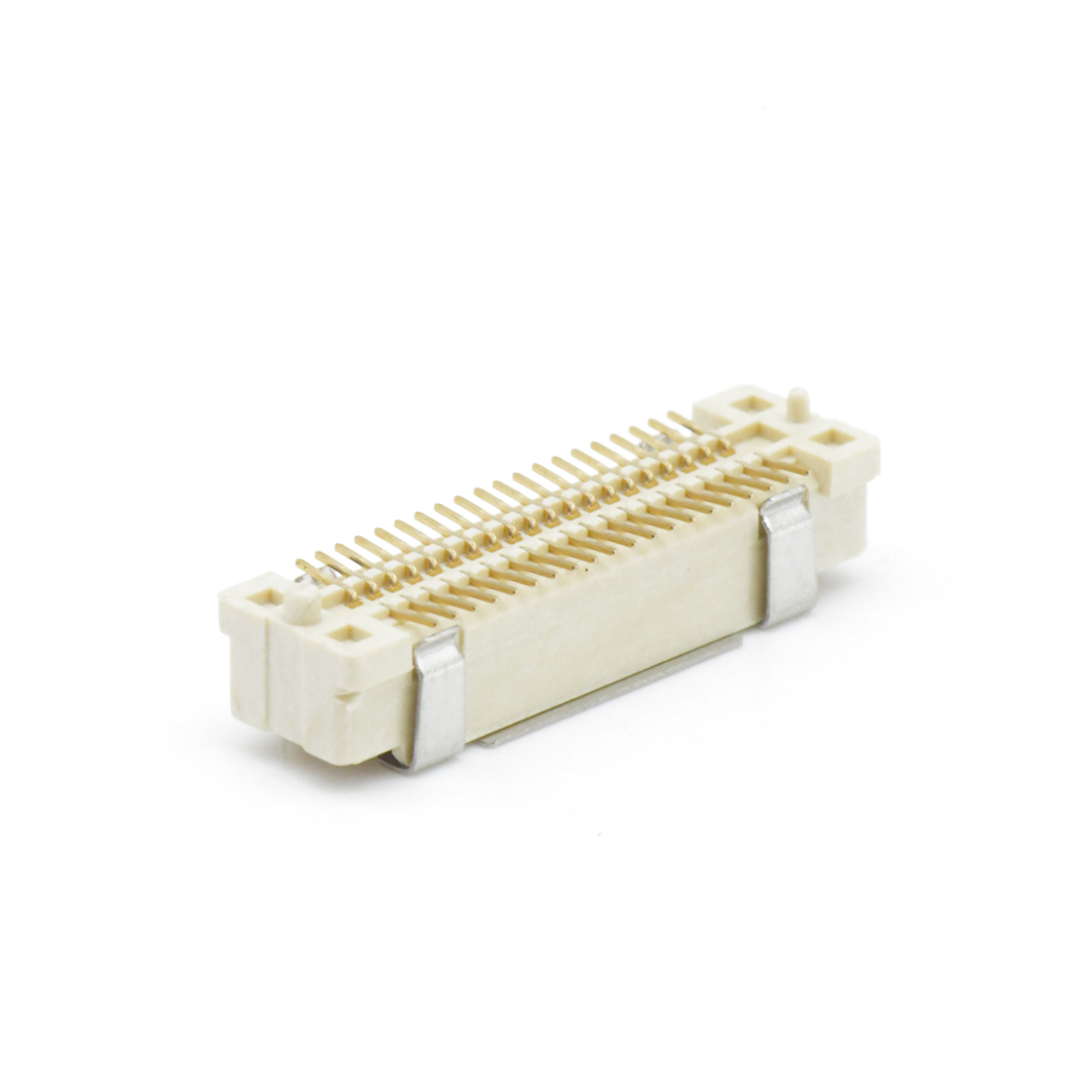 Board to Board 0.8mm 单槽H4.6mm双排带柱公座 40pin 米黄色 镀全金G/F