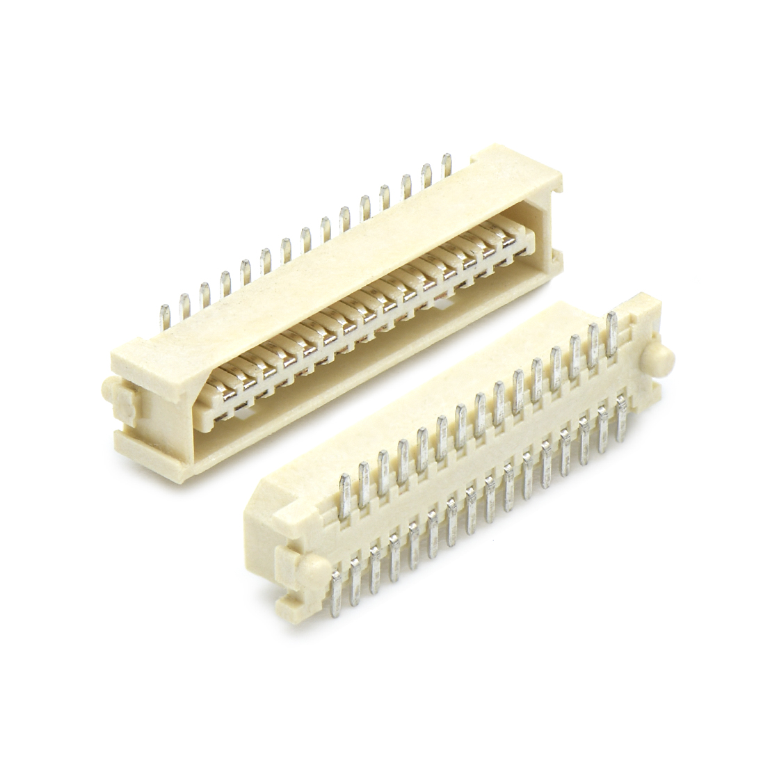 Board to Board Pitch1.0 H3.3mm单槽双排带定位柱无焊片 SMT型母座 31pin 白色 镀全金G/F