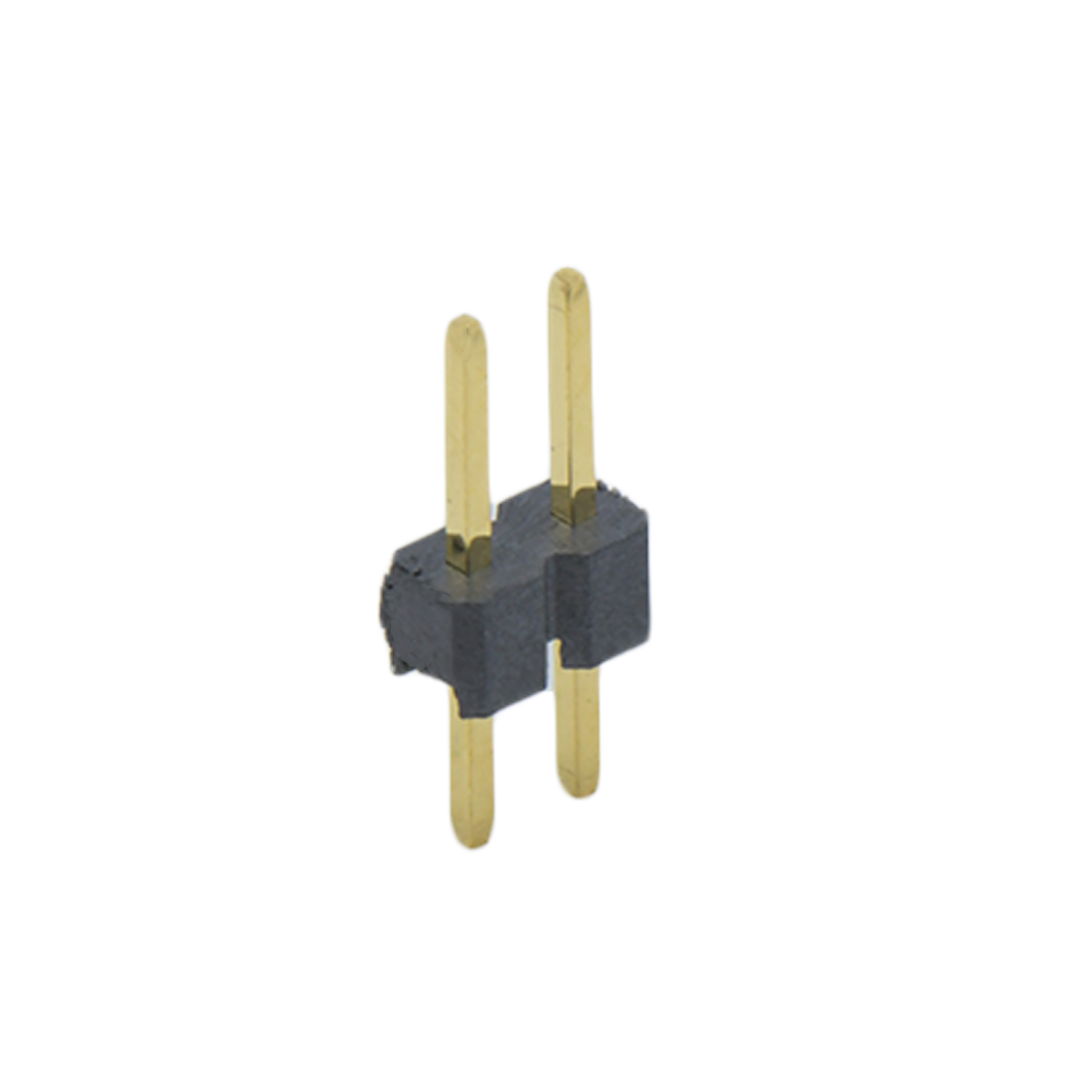 Pitch 1.27mm 180° 单排 DIP 排针 02Pin 黑色 镀全金G/F