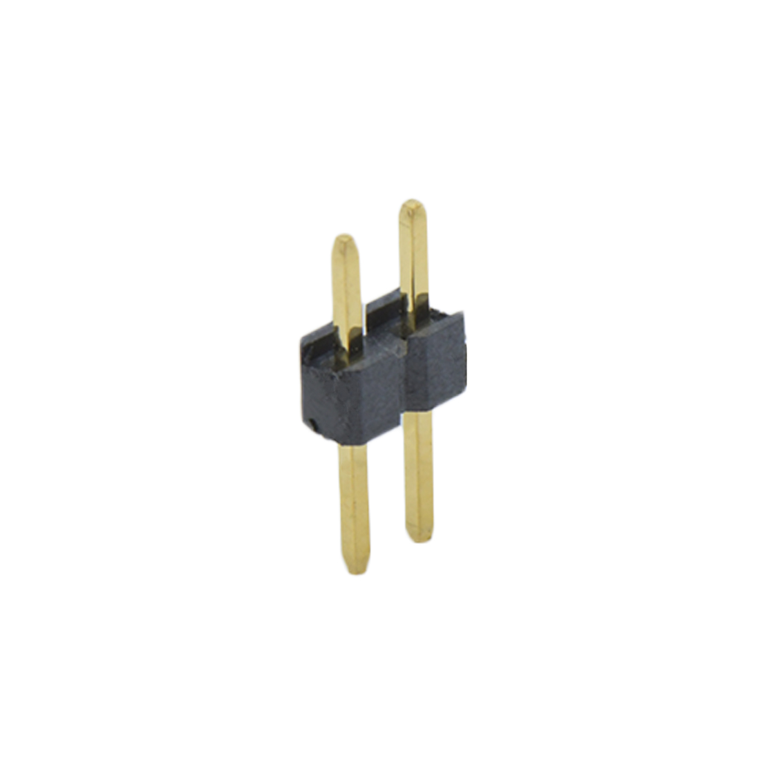Pitch 1.27mm 180° 单排 DIP 排针 02Pin 黑色 镀全金G/F