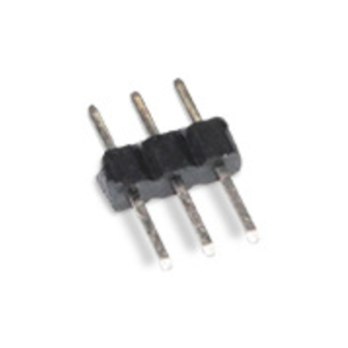 Pitch 1.27mm 180° 单排 DIP 排针 03Pin 黑色 镀全金G/F HF
