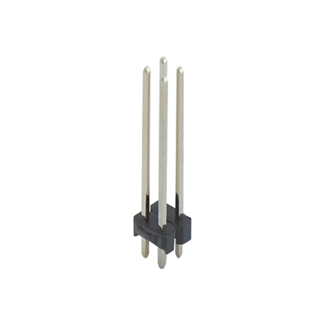 Pitch 2.00mm 180° 双排 DIP 单塑排针 L=12.6 2X02Pin 黑色 镀全金G/F