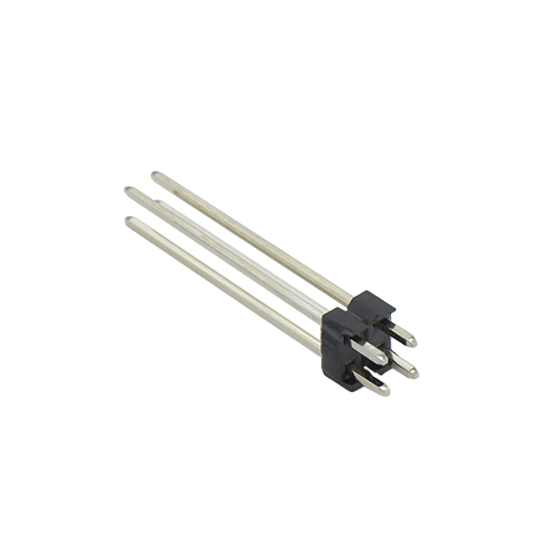 Pitch 2.00mm 180° 双排 DIP 单塑排针 L=12.6 2X02Pin 黑色 镀全金G/F