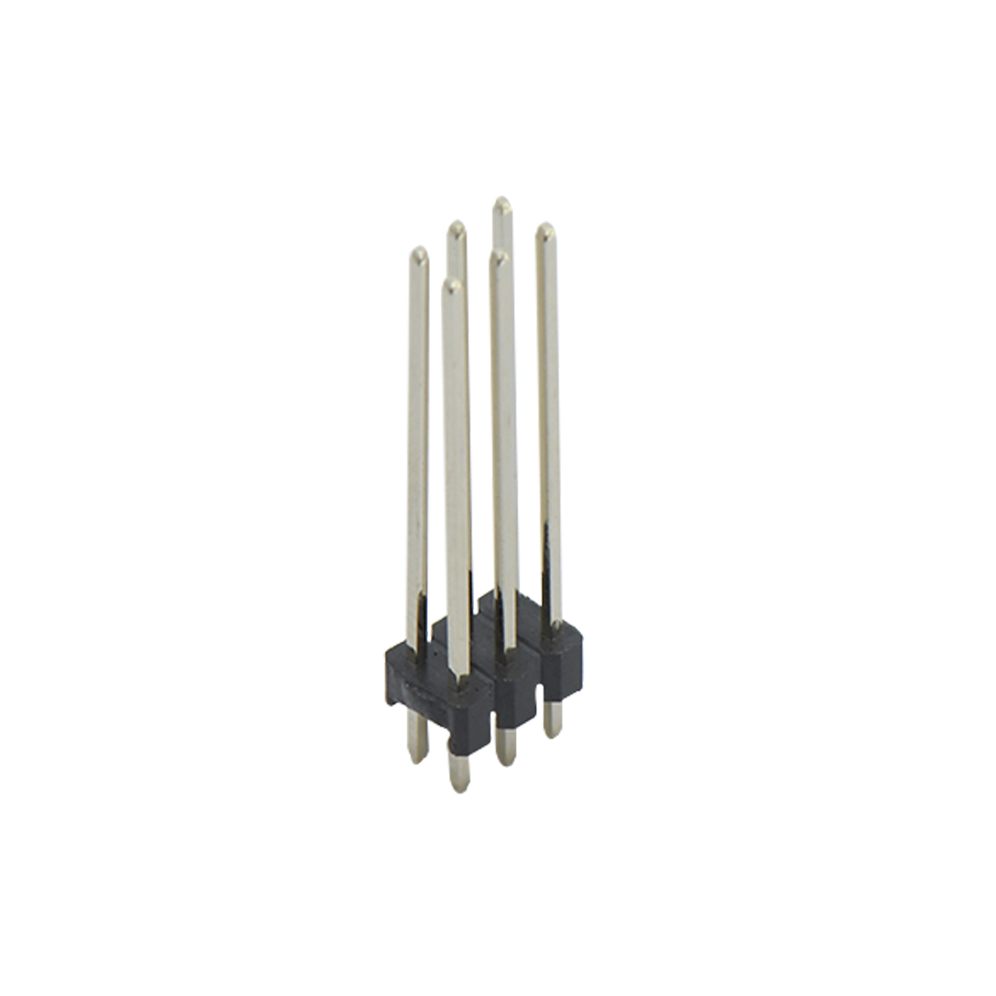 Pitch 2.00mm 180° 双排 DIP 单塑排针 L=12.6 2X03Pin 黑色 镀全金G/F