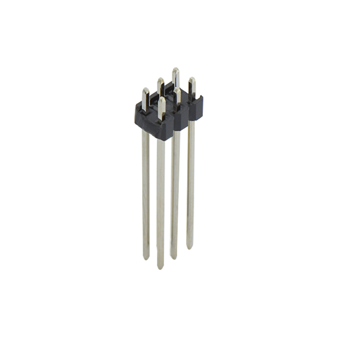 Pitch 2.00mm 180° 双排 DIP 单塑排针 L=12.6 2X03Pin 黑色 镀全金G/F