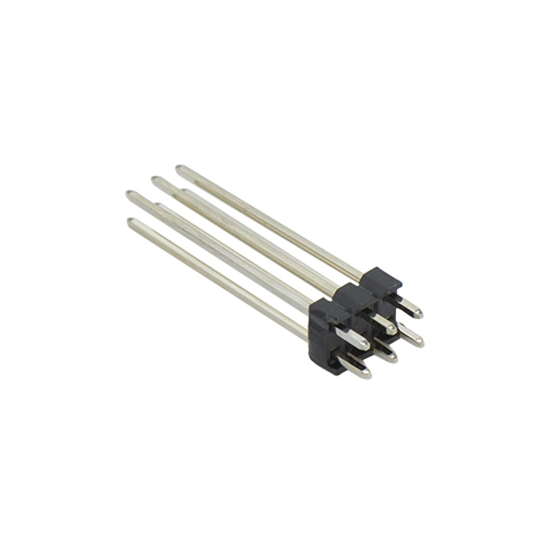 Pitch 2.00mm 180° 双排 DIP 单塑排针 L=12.6 2X03Pin 黑色 镀全金G/F