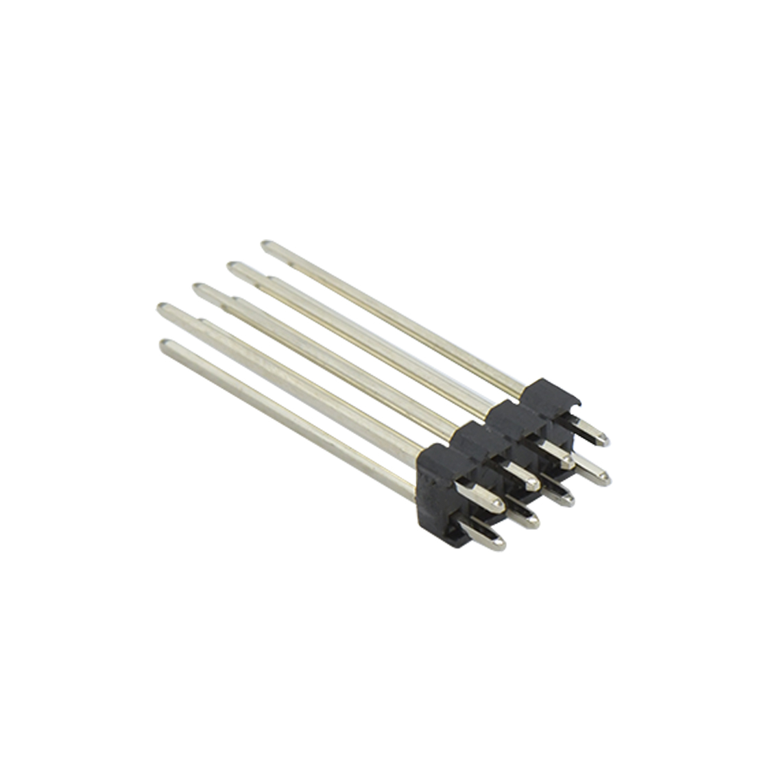 Pitch 2.00mm 180° 双排 DIP 单塑排针 L=12.6 2X04Pin 黑色 镀全金G/F