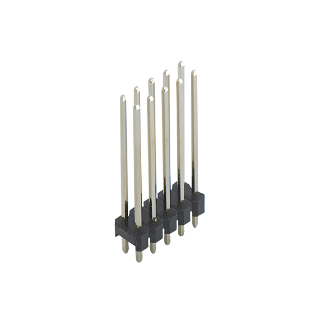 Pitch 2.00mm 180° 双排 DIP 单塑排针 L=12.6 2X05Pin 黑色 镀全金G/F