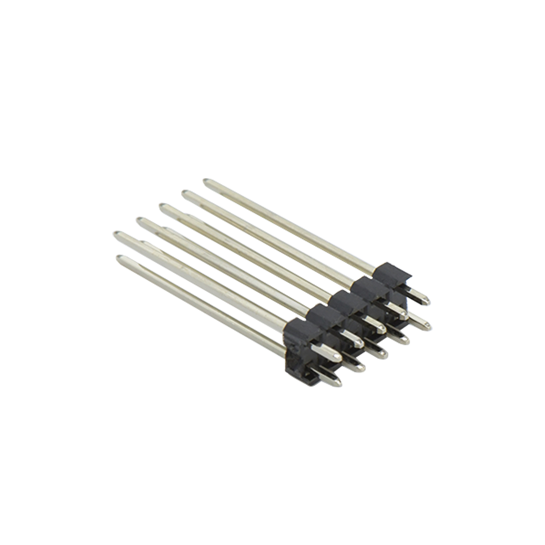 Pitch 2.00mm 180° 双排 DIP 单塑排针 L=12.6 2X05Pin 黑色 镀全金G/F