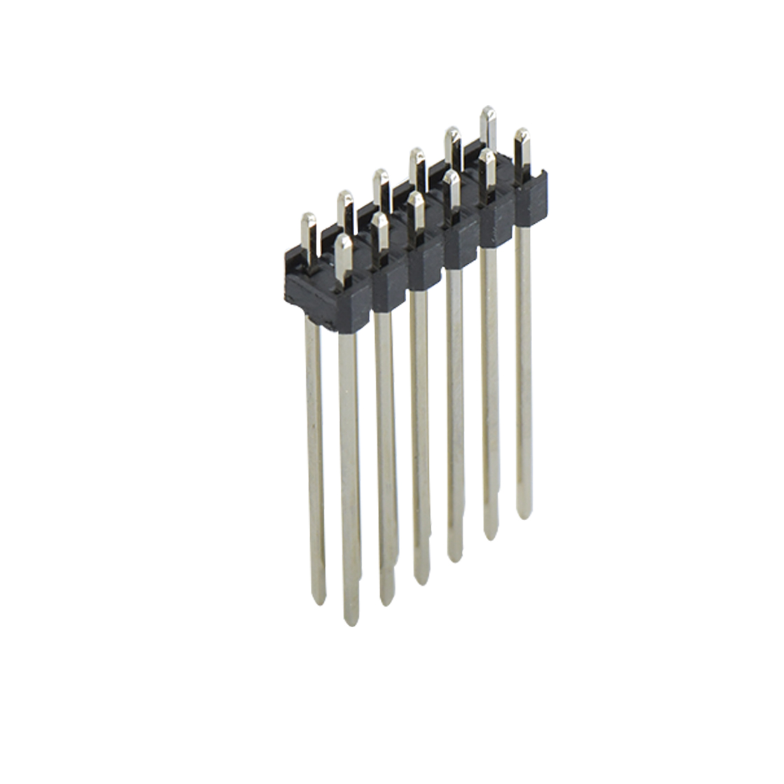 Pitch 2.00mm 180° 双排 DIP 单塑排针 L=12.6 2X06Pin 黑色 镀全金G/F