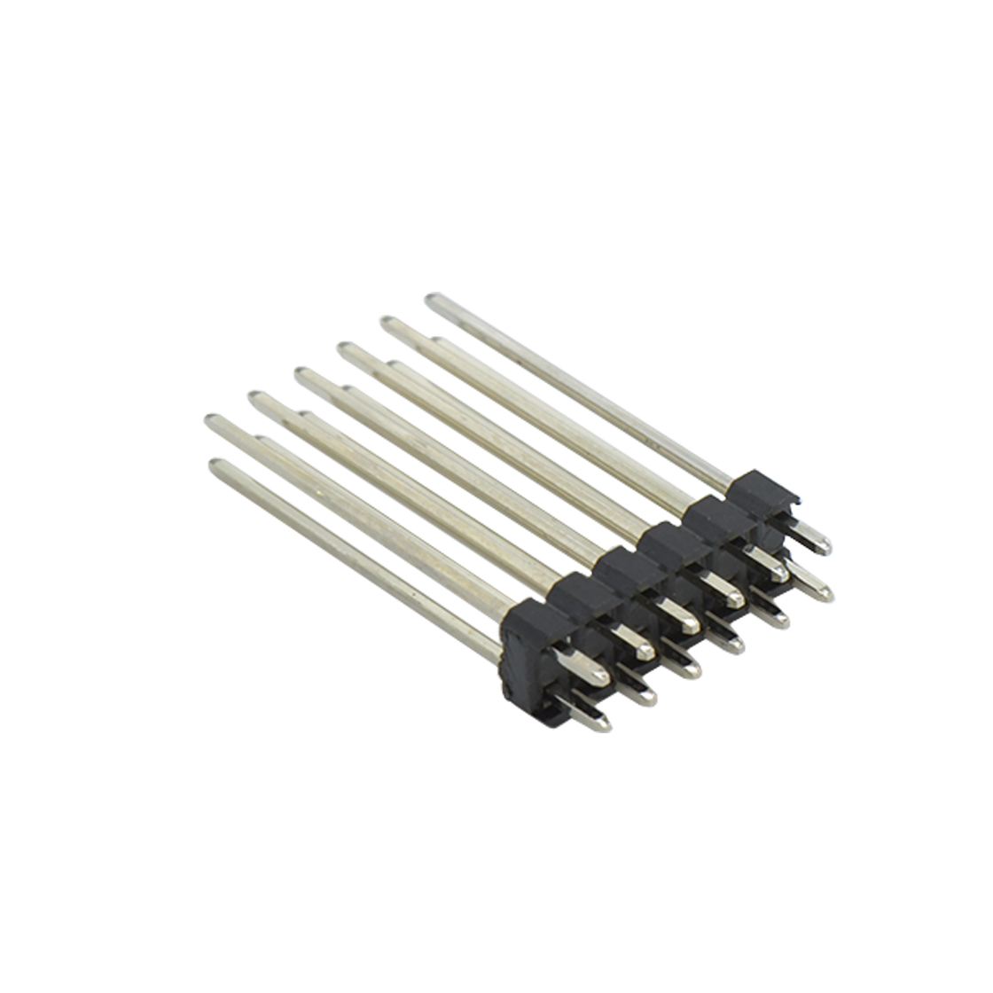 Pitch 2.00mm 180° 双排 DIP 单塑排针 L=12.6 2X06Pin 黑色 镀全金G/F