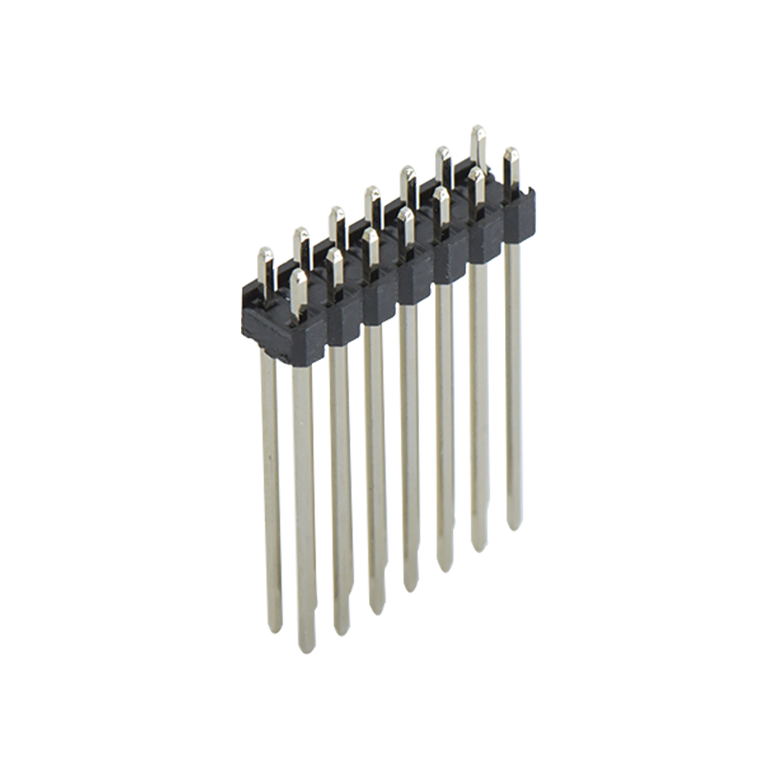 Pitch 2.00mm 180° 双排 DIP 单塑排针 L=12.6 2X07Pin 黑色 镀全金G/F