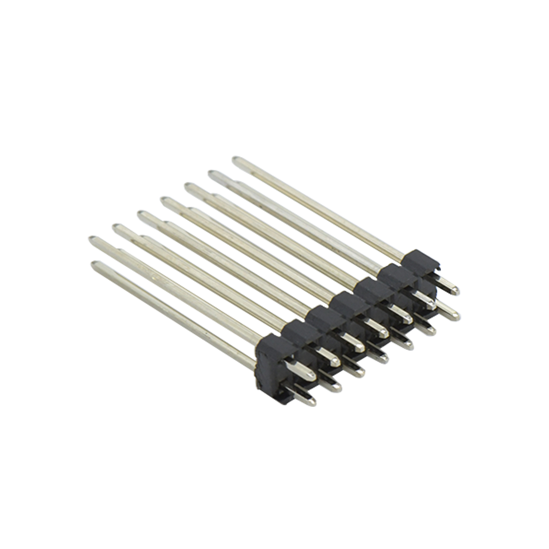 Pitch 2.00mm 180° 双排 DIP 单塑排针 L=12.6 2X07Pin 黑色 镀全金G/F