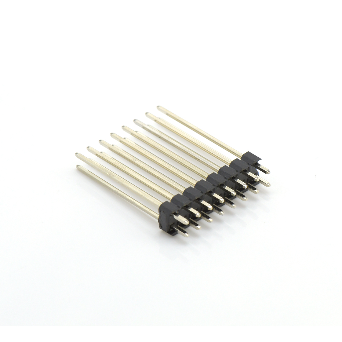 Pitch 2.00mm 180° 双排 DIP 单塑排针 L=12.6 2X08Pin 黑色 镀全金G/F