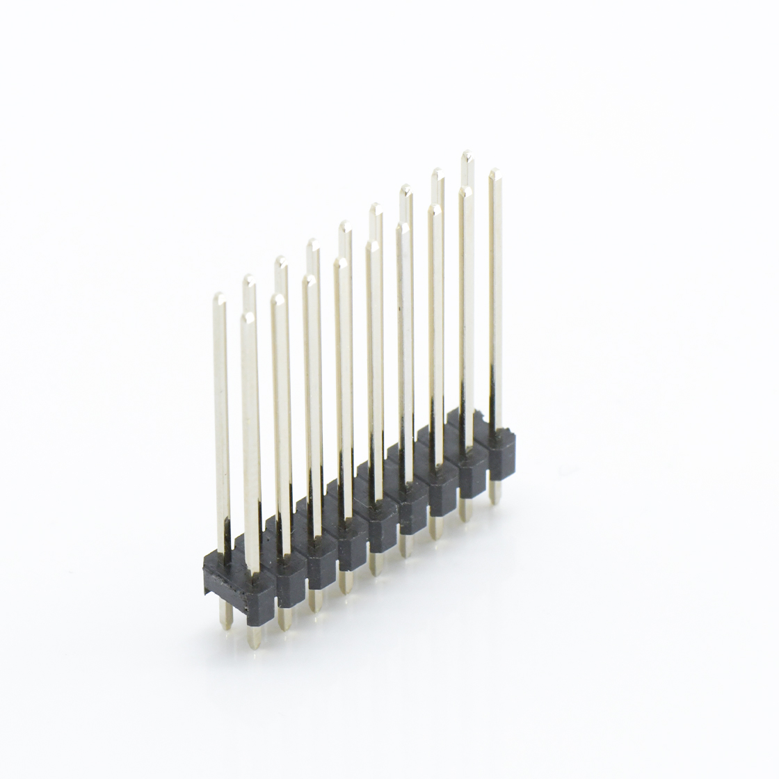 Pitch 2.00mm 180° 双排 DIP 单塑排针 L=12.6 2X09Pin 黑色 镀全金G/F