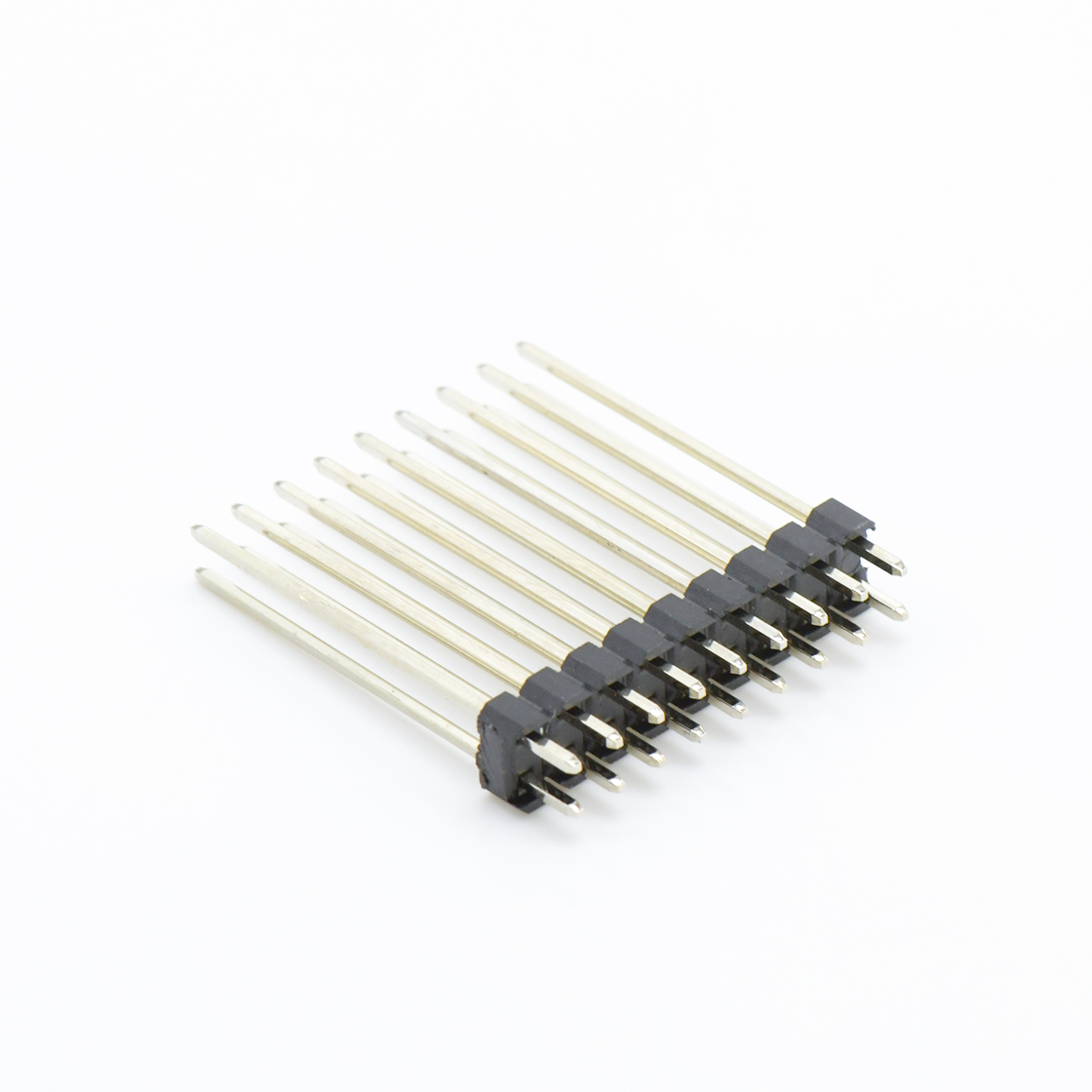 Pitch 2.00mm 180° 双排 DIP 单塑排针 L=12.6 2X09Pin 黑色 镀全金G/F
