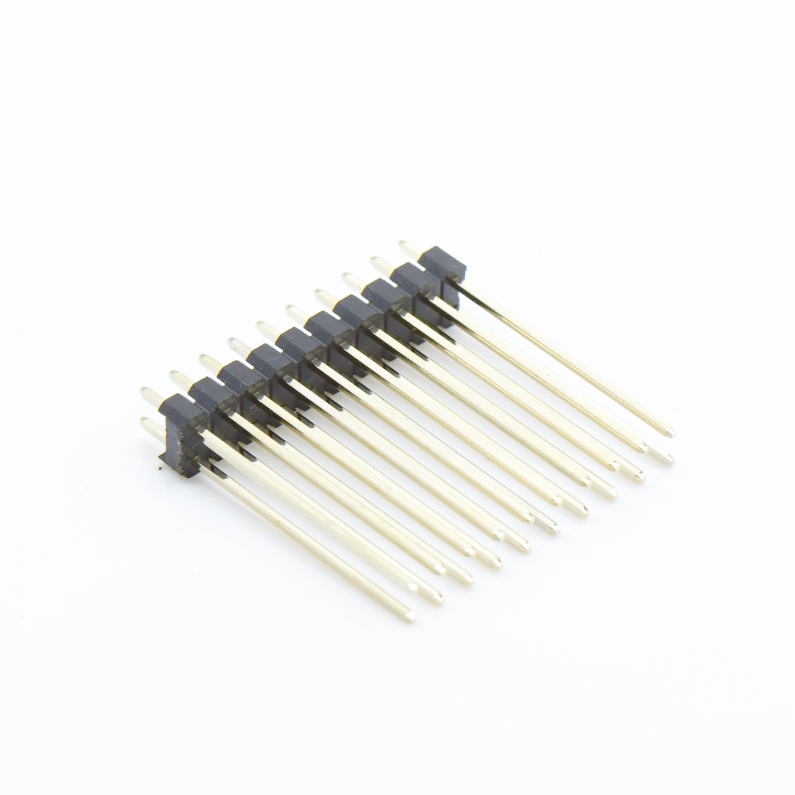 Pitch 2.00mm 180° 双排 DIP 单塑排针 L=12.6 2X10Pin 黑色 镀全金G/F