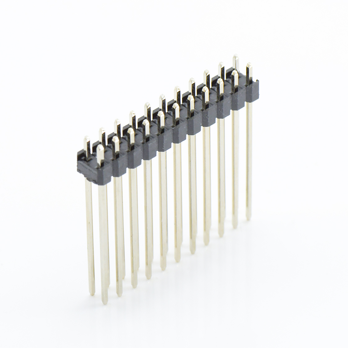 Pitch 2.00mm 180° 双排 DIP 单塑排针 L=12.6 2X11Pin 黑色 镀全金G/F
