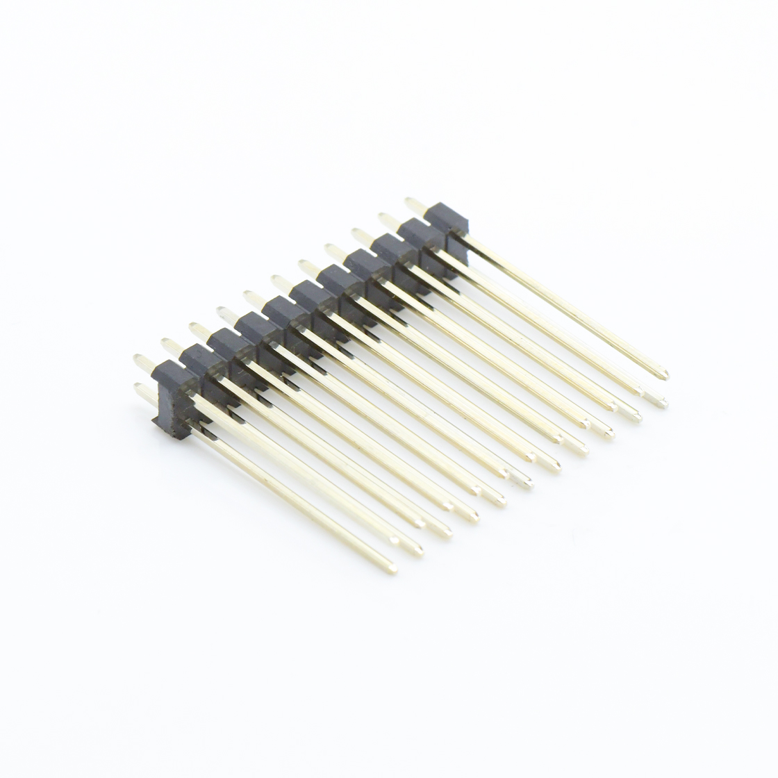 Pitch 2.00mm 180° 双排 DIP 单塑排针 L=12.6 2X11Pin 黑色 镀全金G/F