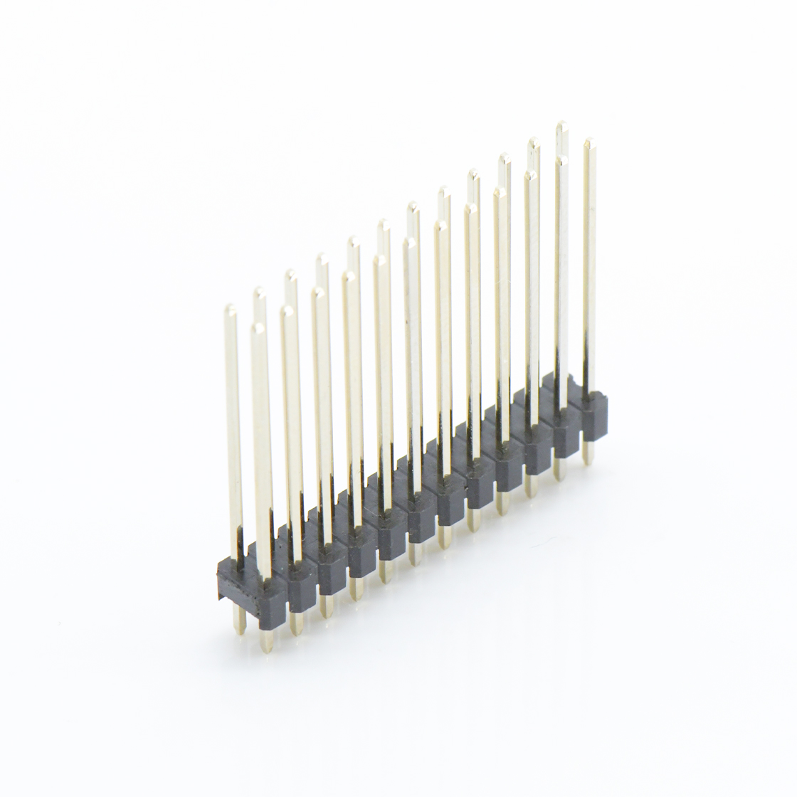 Pitch 2.00mm 180° 双排 DIP 单塑排针 L=12.6 2X12Pin 黑色 镀全金G/F