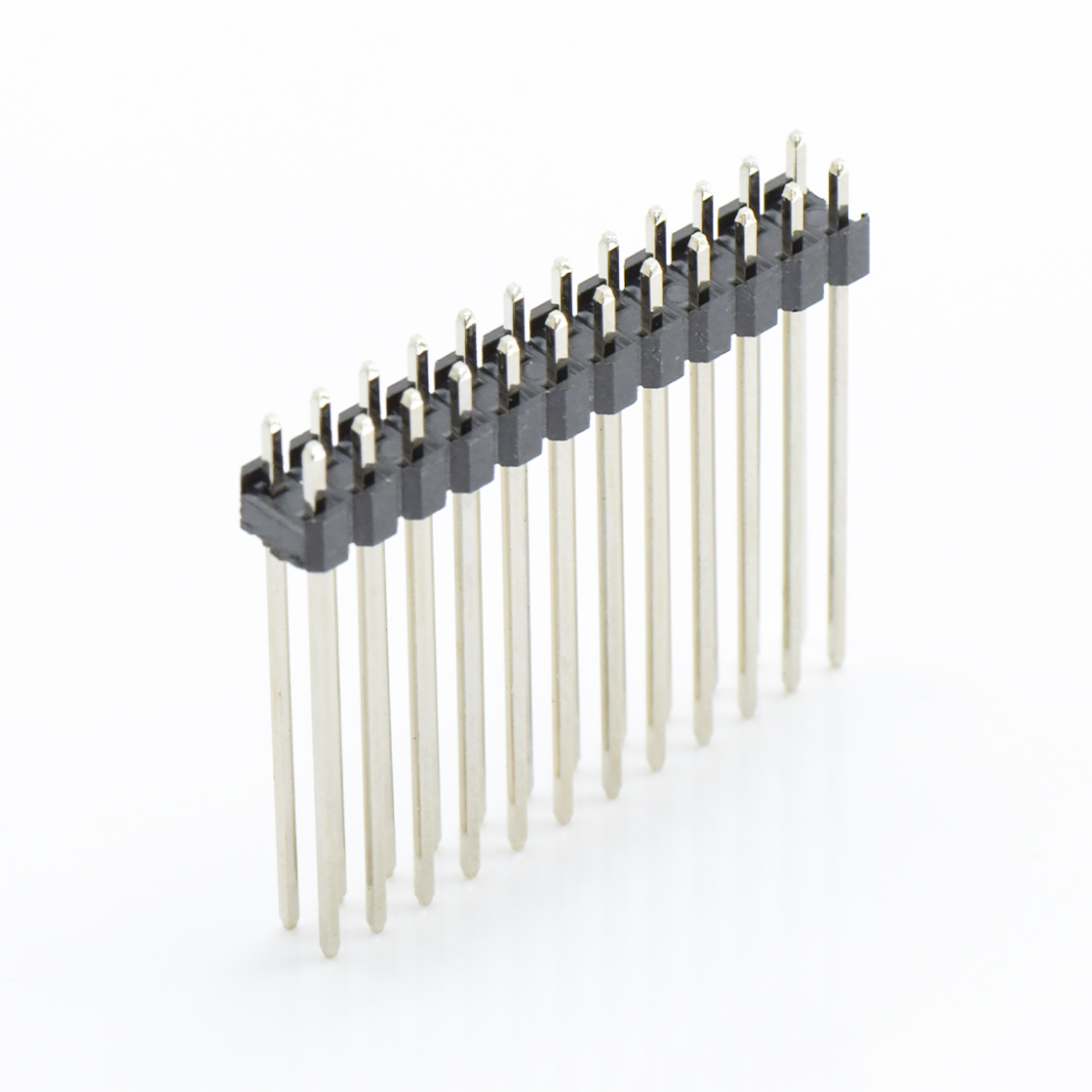 Pitch 2.00mm 180° 双排 DIP 单塑排针 L=12.6 2X12Pin 黑色 镀全金G/F