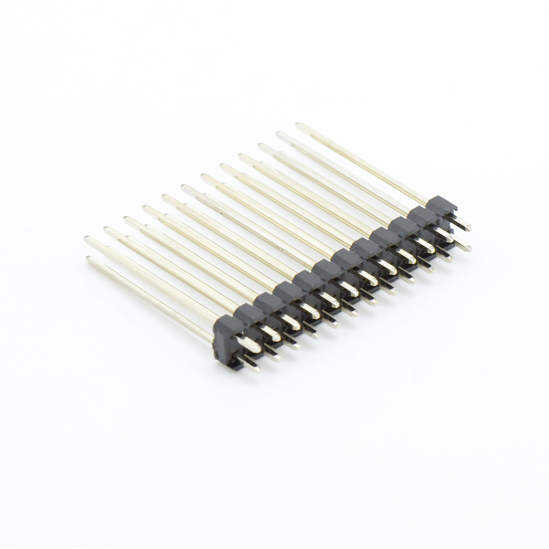 Pitch 2.00mm 180° 双排 DIP 单塑排针 L=12.6 2X12Pin 黑色 镀全金G/F