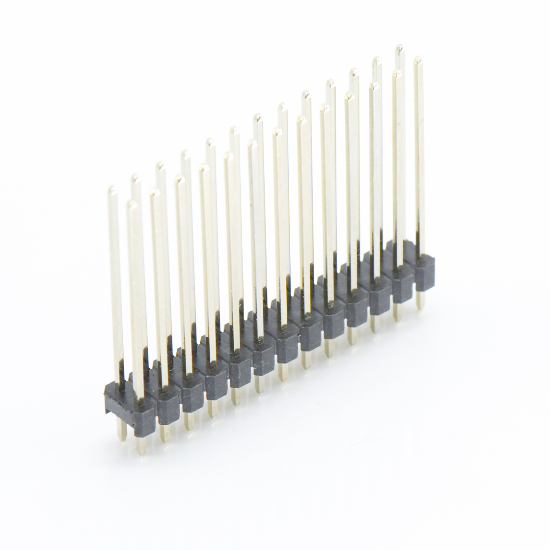 Pitch 2.00mm 180° 双排 DIP 单塑排针 L=12.6 2X13Pin 黑色 镀全金G/F