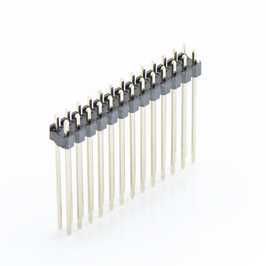 Pitch 2.00mm 180° 双排 DIP 单塑排针 L=12.6 2X13Pin 黑色 镀全金G/F