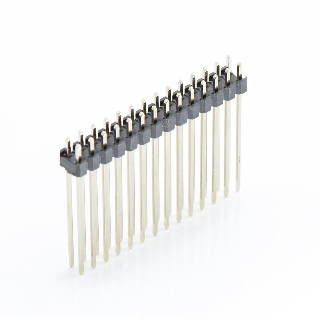 Pitch 2.00mm 180° 双排 DIP 单塑排针 L=12.6 2X14Pin 黑色 镀全金G/F