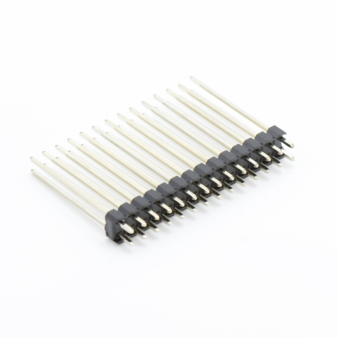 Pitch 2.00mm 180° 双排 DIP 单塑排针 L=12.6 2X14Pin 黑色 镀全金G/F