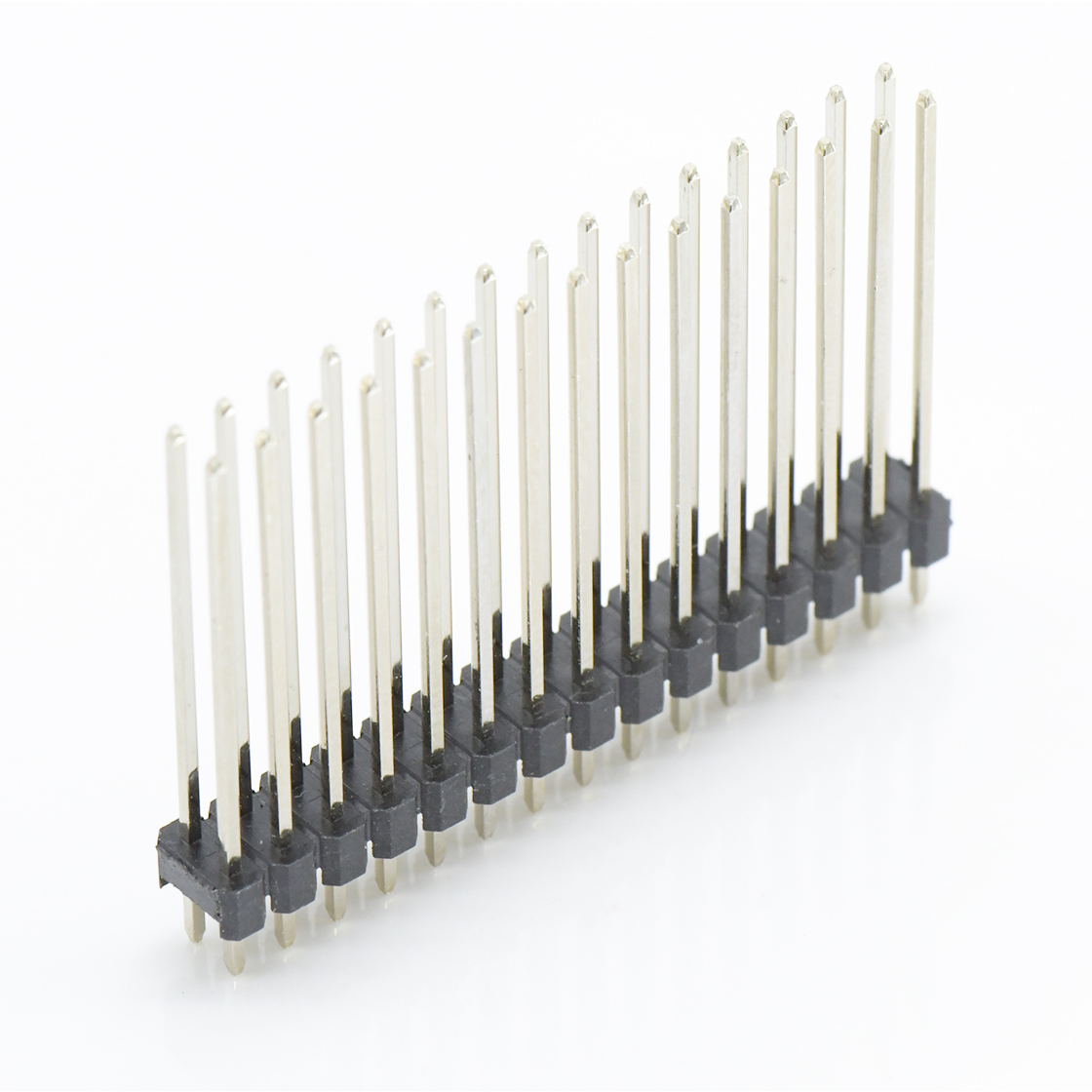 Pitch 2.00mm 180° 双排 DIP 单塑排针 L=12.6 2X15Pin 黑色 镀全金G/F
