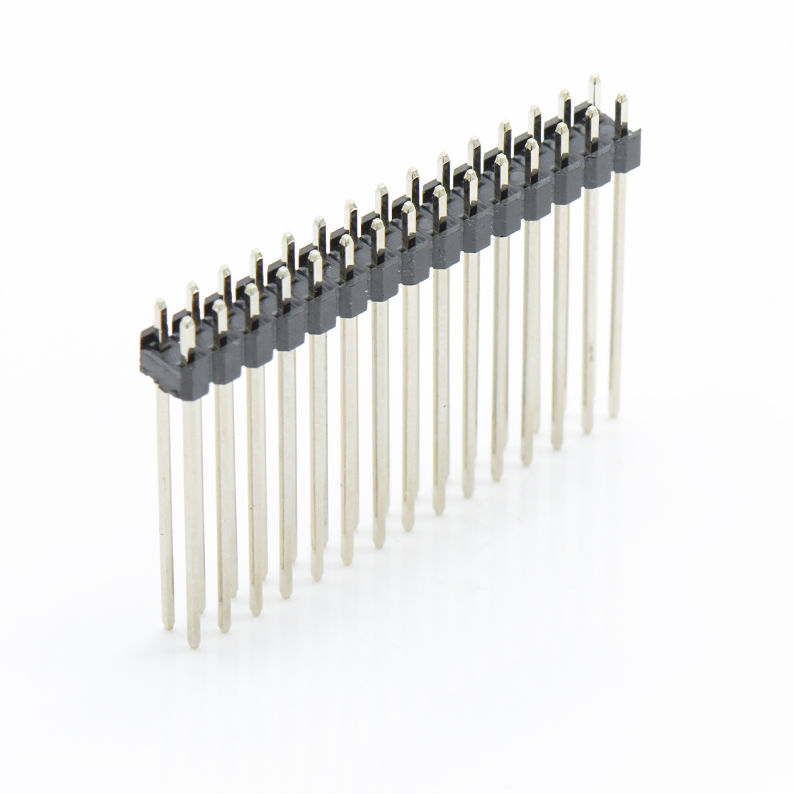 Pitch 2.00mm 180° 双排 DIP 单塑排针 L=12.6 2X15Pin 黑色 镀全金G/F