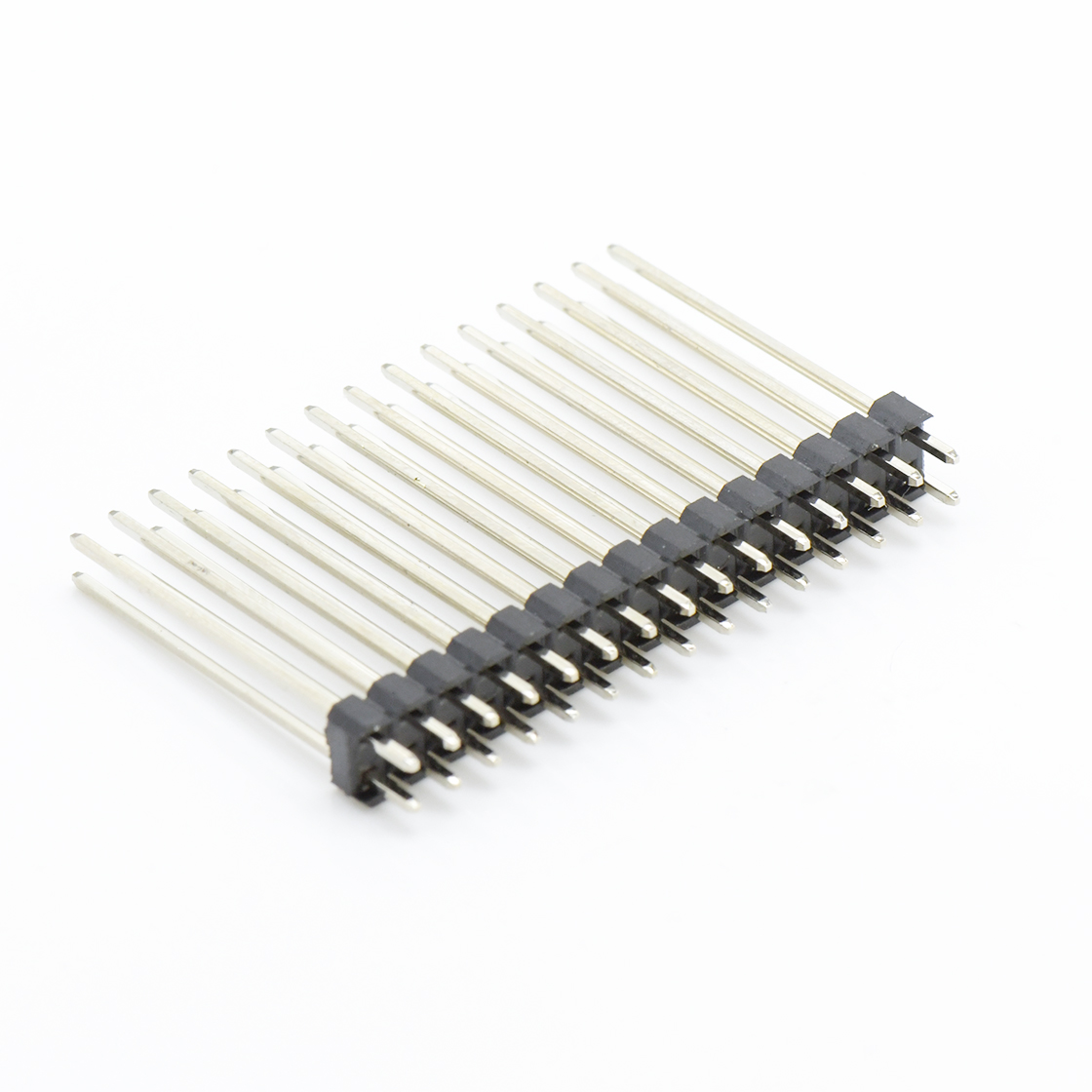 Pitch 2.00mm 180° 双排 DIP 单塑排针 L=12.6 2X15Pin 黑色 镀全金G/F