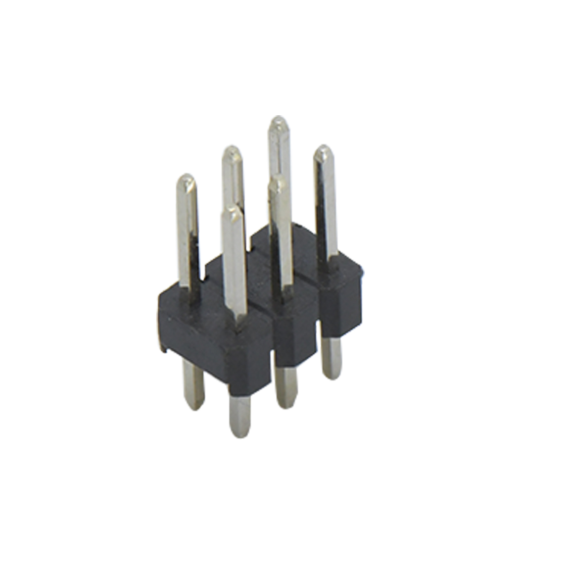 Pitch 2.00mm 180° 双排 DIP 单塑排针 L=8.1 2X03Pin 黑色 镀全金G/F