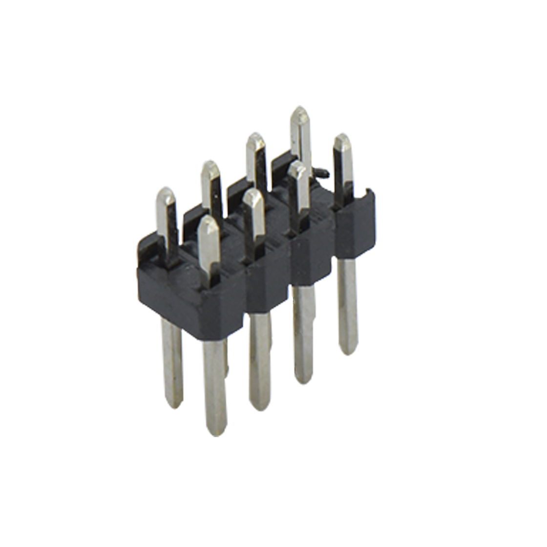 Pitch 2.00mm 180° 双排 DIP 单塑排针 L=8.1 2X04Pin 黑色 镀全金G/F