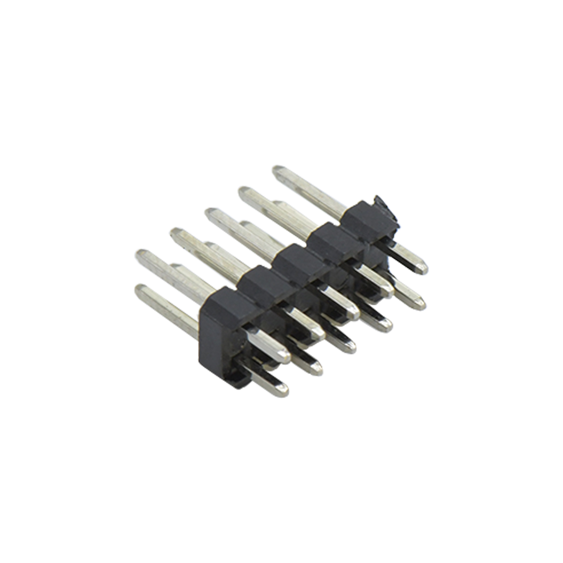 Pitch 2.00mm 180° 双排 DIP 单塑排针 L=8.1 2X05Pin 黑色 镀全金G/F