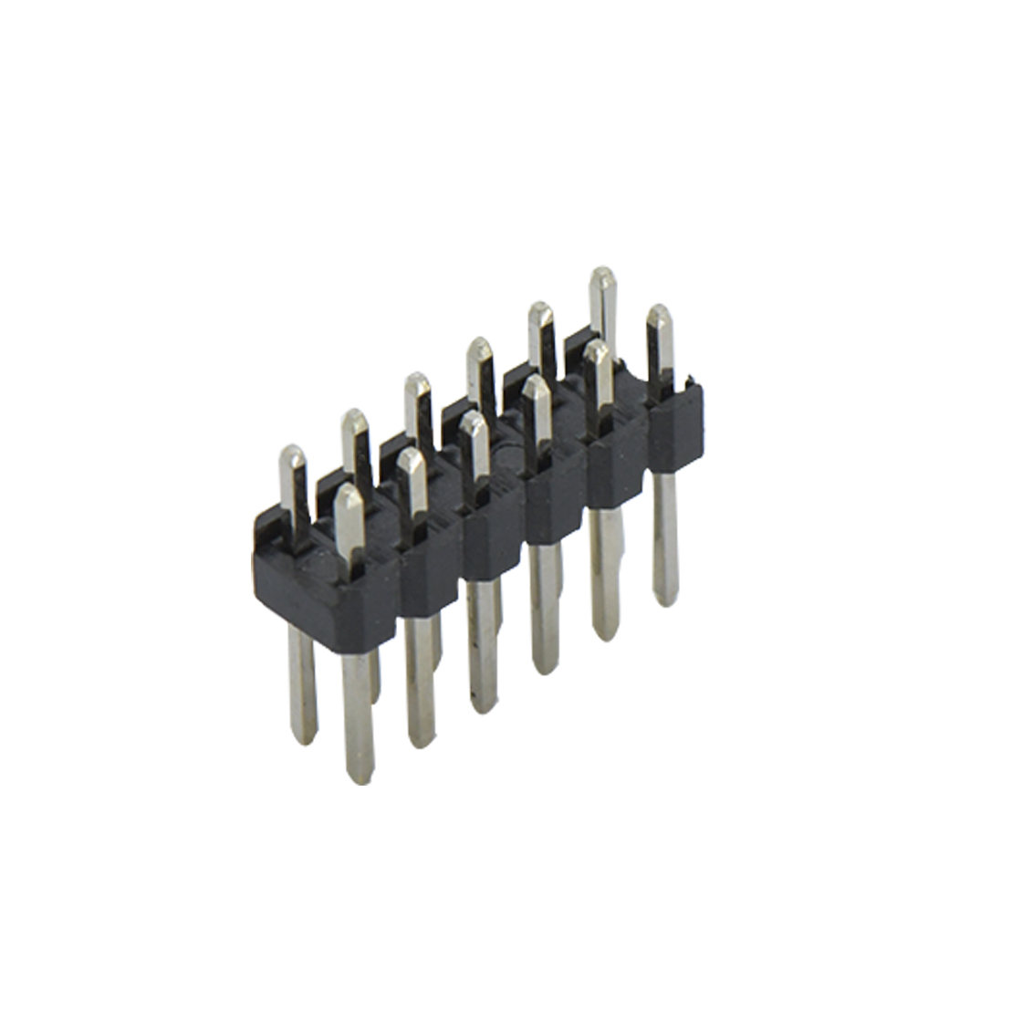 Pitch 2.00mm 180° 双排 DIP 单塑排针 L=8.1 2X06Pin 黑色 镀全金G/F