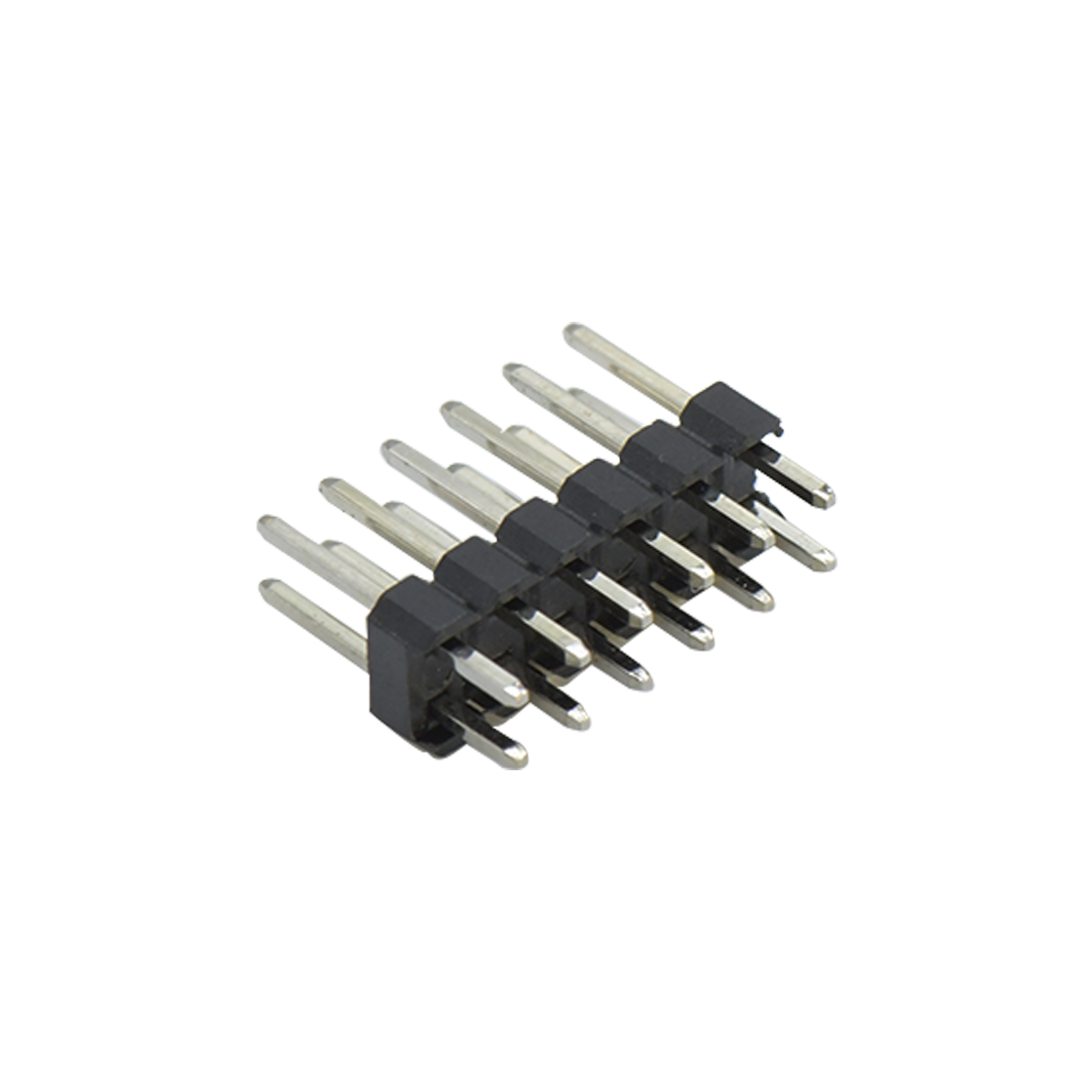 Pitch 2.00mm 180° 双排 DIP 单塑排针 L=8.1 2X06Pin 黑色 镀全金G/F