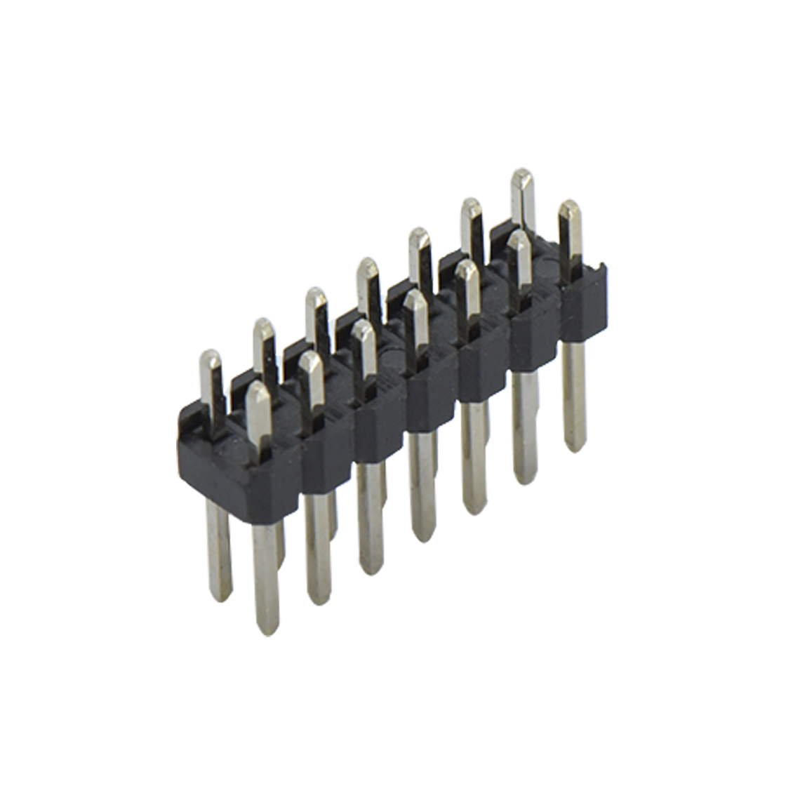 Pitch 2.00mm 180° 双排 DIP 单塑排针 L=8.1 2X07Pin 黑色 镀全金G/F