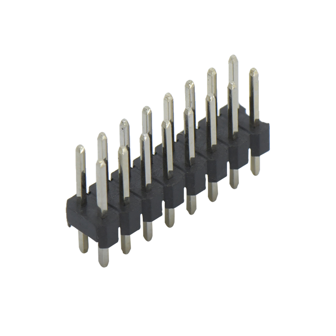 Pitch 2.00mm 180° 双排 DIP 单塑排针 L=8.1 2X08Pin 黑色 镀全金G/F