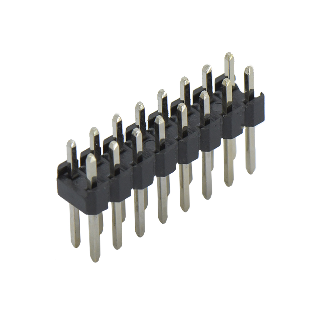 Pitch 2.00mm 180° 双排 DIP 单塑排针 L=8.1 2X08Pin 黑色 镀全金G/F