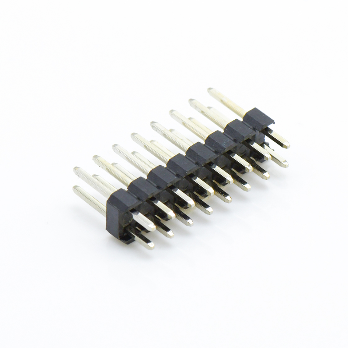 Pitch 2.00mm 180° 双排 DIP 单塑排针 L=8.1 2X08Pin 黑色 镀全金G/F