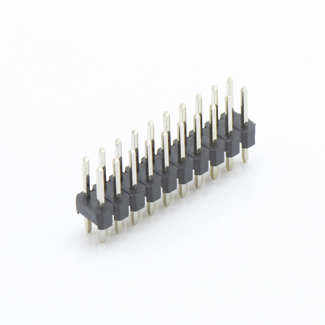 Pitch 2.00mm 180° 双排 DIP 单塑排针 L=8.1 2X10Pin 黑色 镀全金G/F