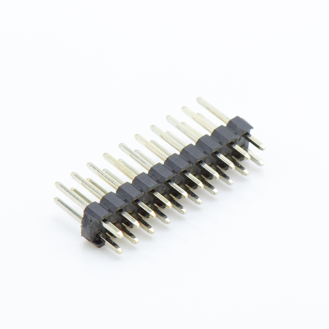 Pitch 2.00mm 180° 双排 DIP 单塑排针 L=8.1 2X10Pin 黑色 镀全金G/F