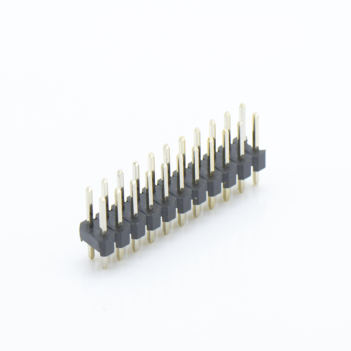 Pitch 2.00mm 180° 双排 DIP 单塑排针 L=8.1 2X11Pin 黑色 镀全金G/F