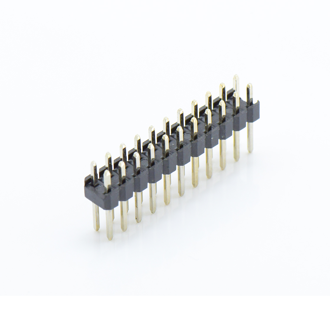 Pitch 2.00mm 180° 双排 DIP 单塑排针 L=8.1 2X11Pin 黑色 镀全金G/F