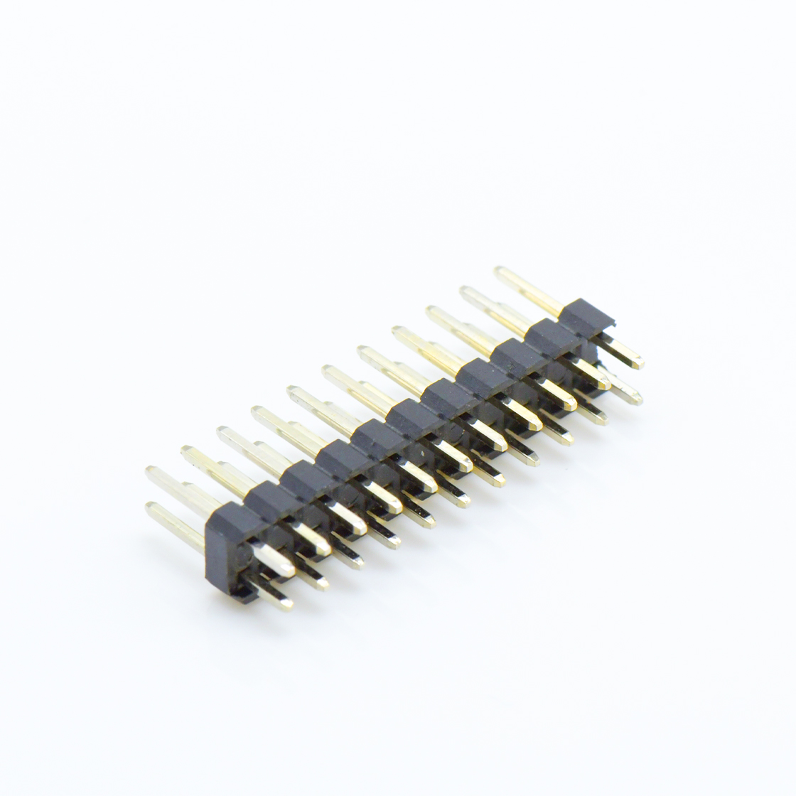 Pitch 2.00mm 180° 双排 DIP 单塑排针 L=8.1 2X11Pin 黑色 镀全金G/F