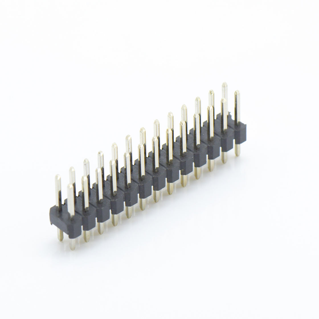 Pitch 2.00mm 180° 双排 DIP 单塑排针 L=8.1 2X13Pin 黑色 镀全金G/F