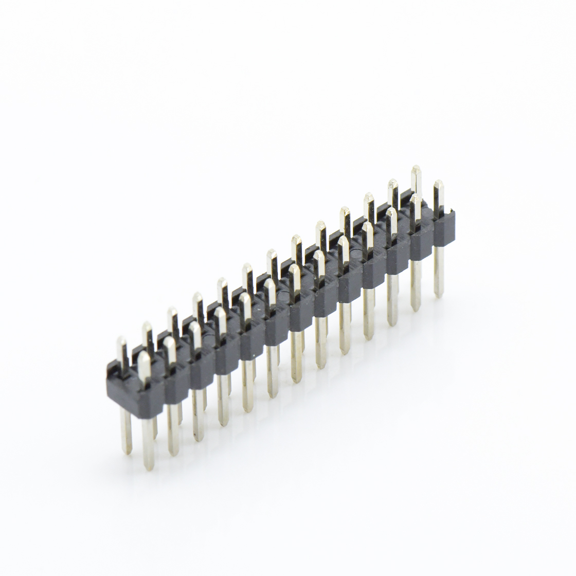 Pitch 2.00mm 180° 双排 DIP 单塑排针 L=8.1 2X13Pin 黑色 镀全金G/F