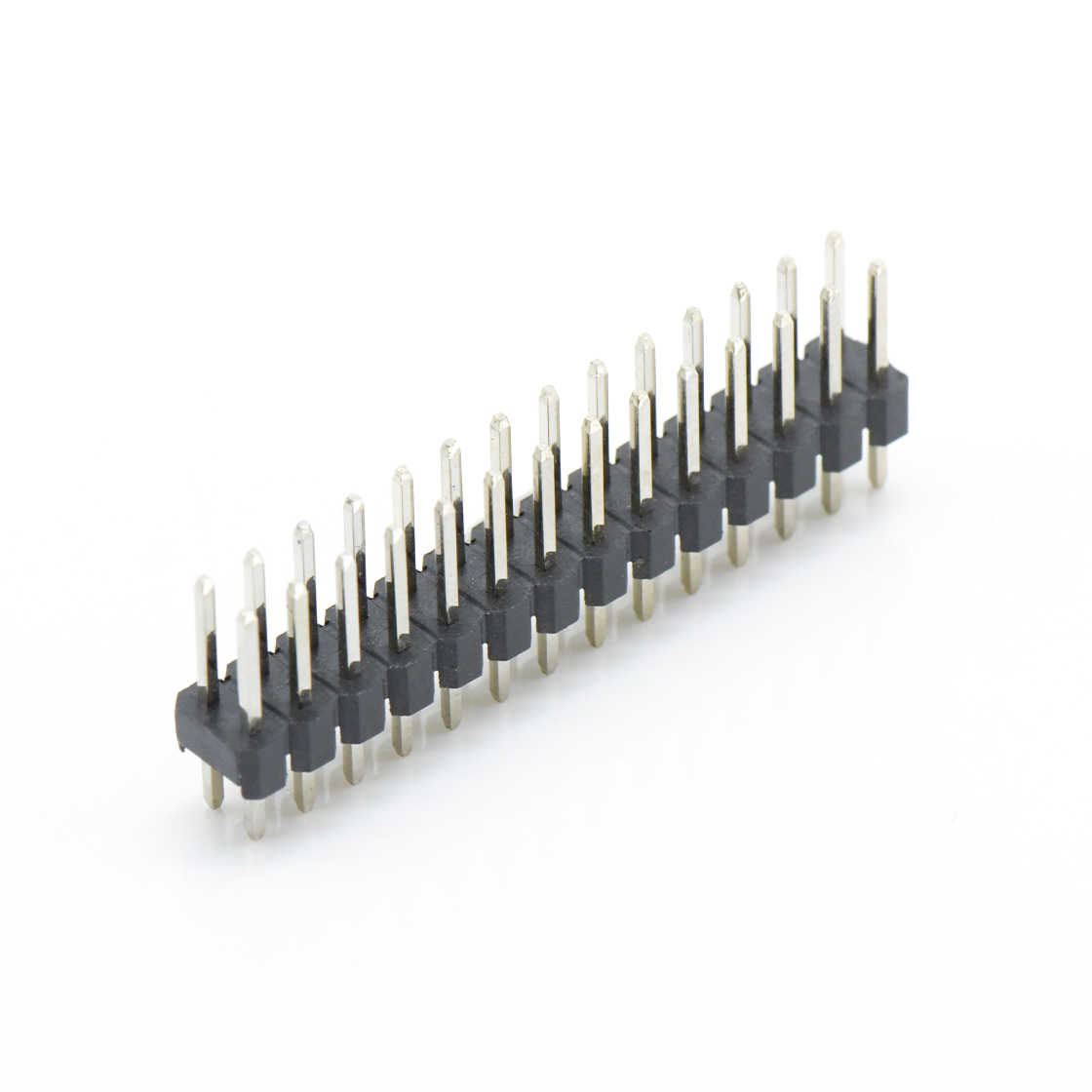 Pitch 2.00mm 180° 双排 DIP 单塑排针 L=8.1 2X14Pin 黑色 镀全金G/F
